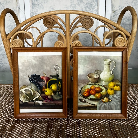 Mid-Century Artwork, Set of 2, Framed Henk Bos, FRUIT Still Life Pictures - Picture 1 of 6